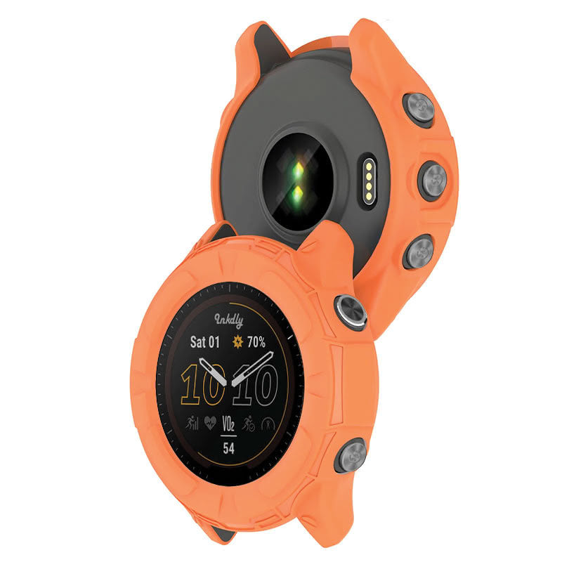Rugged Garmin Forerunner 955 Protective Cover Case Orange
