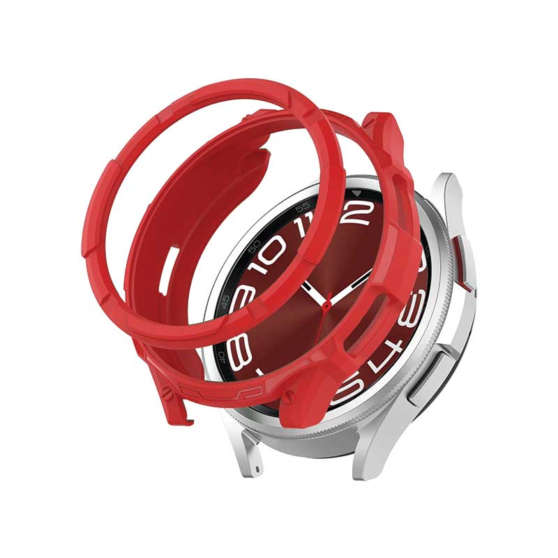 Rugged Samsung Galaxy Watch 6 Protective Cover Case 43mm Classic Watch Red