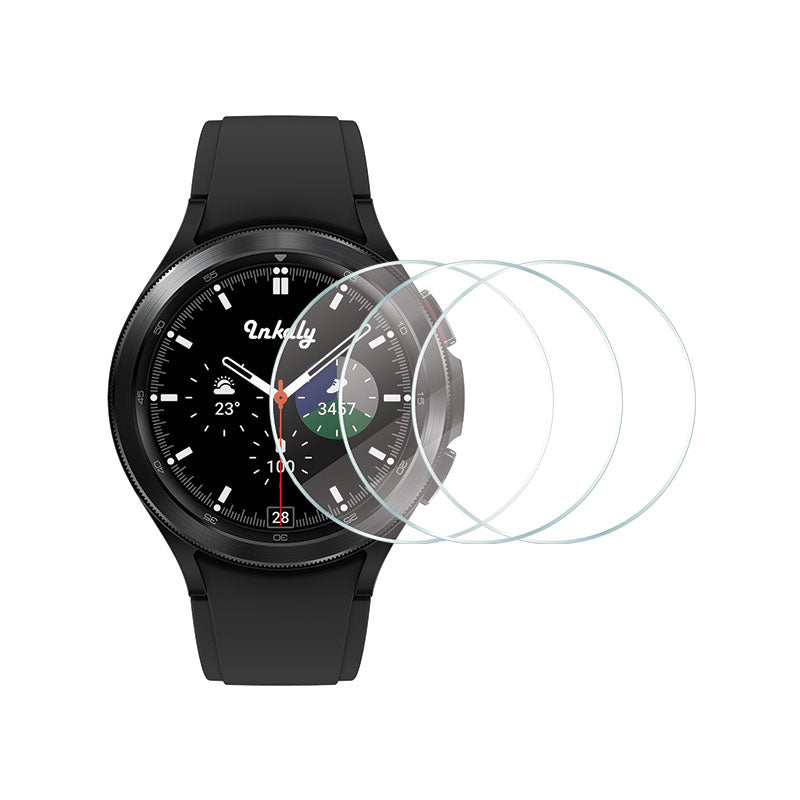 Tempered Glass Samsung Galaxy Watch 4 Screen Protector Kit 30mm Diam For 42mm Classic Watch Clear 3pcs