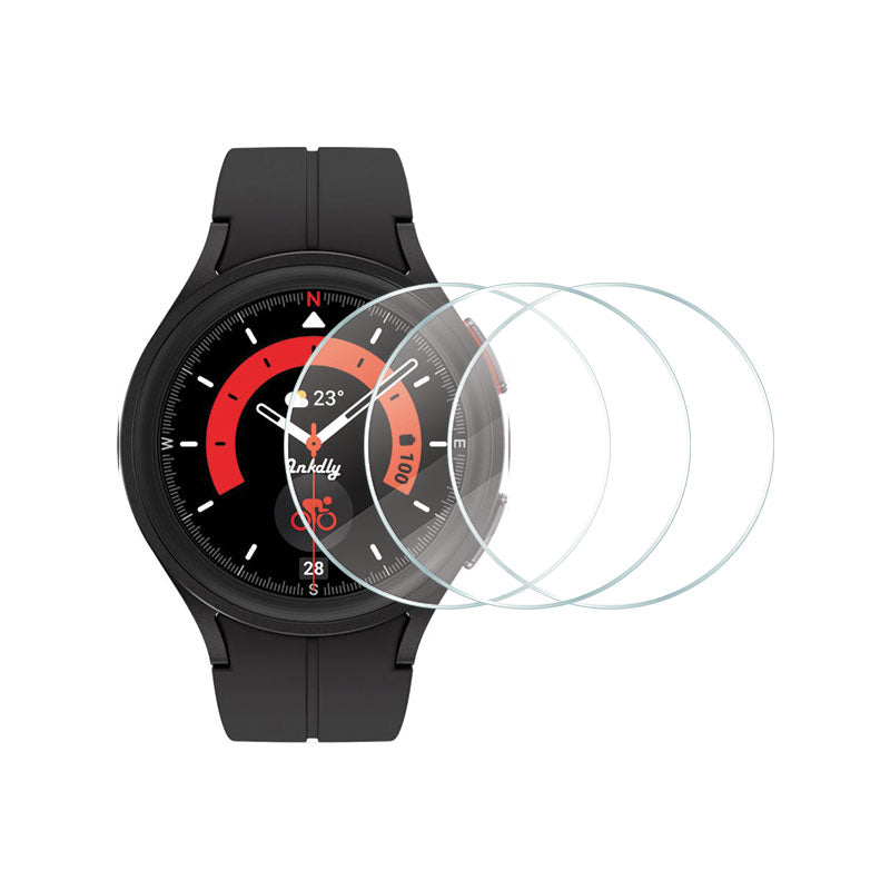 Tempered Glass Samsung Galaxy Watch 5 Screen Protector Kit 35.5mm Diam For 45mm Pro Watch Clear 3pcs