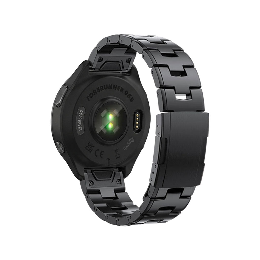 Evo Titanium Garmin Forerunner 965 Bands Replacement Quick Change (22mm) Black