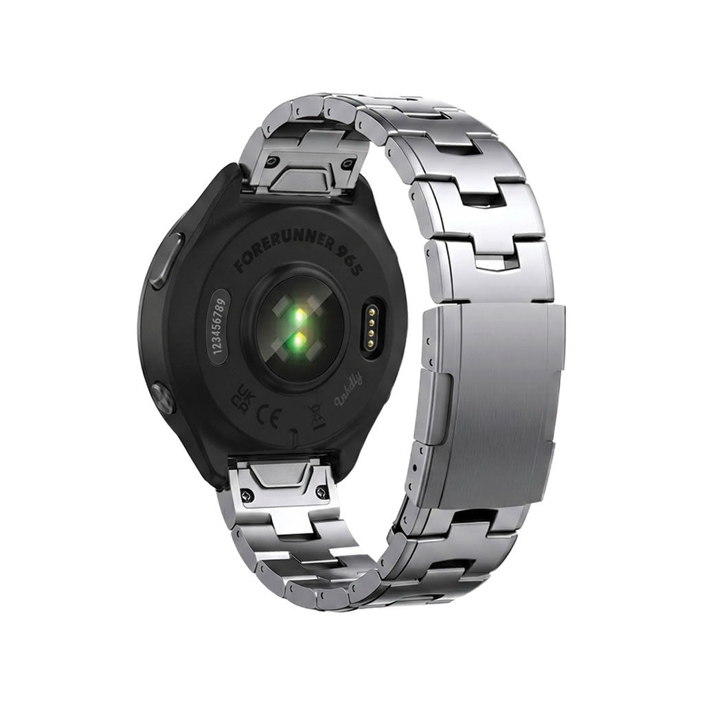 Evo Titanium Garmin Forerunner 965 Bands Replacement Quick Change (22mm) Silver