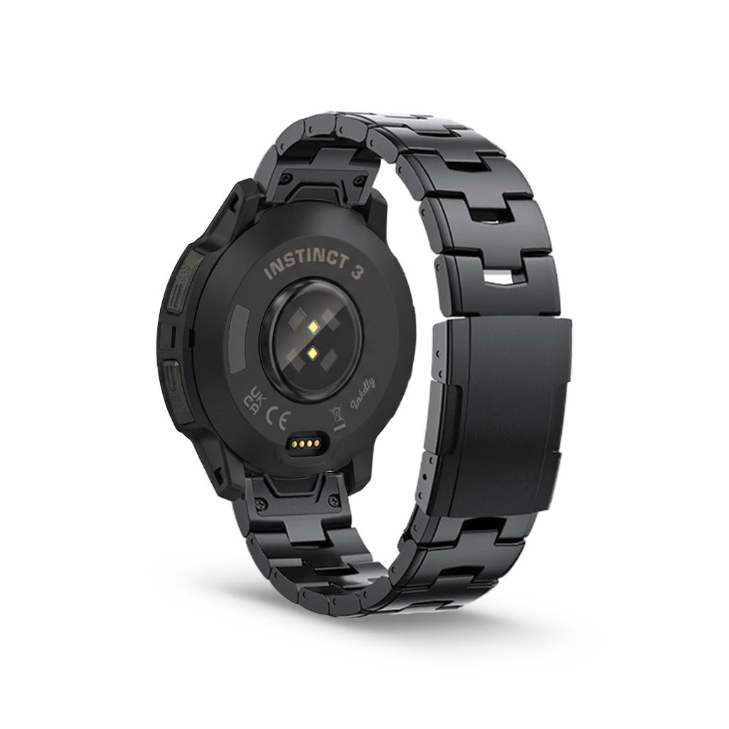 Evo Titanium Garmin Instinct 3 Bands Replacement Straps Quick Change 22mm For 45mm Watch Black