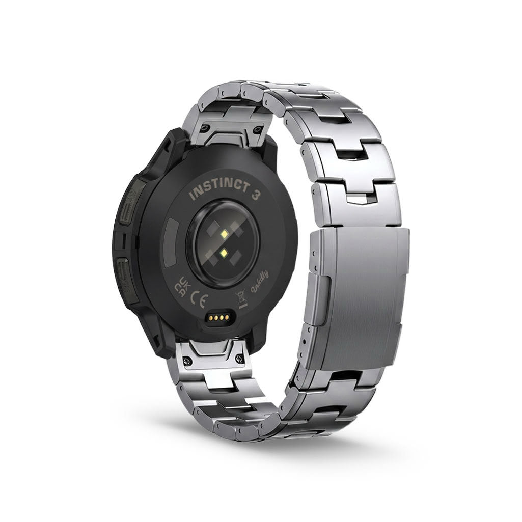 Evo Titanium Garmin Instinct 3 Bands Replacement Straps Quick Change 22mm For 45mm Watch Silver