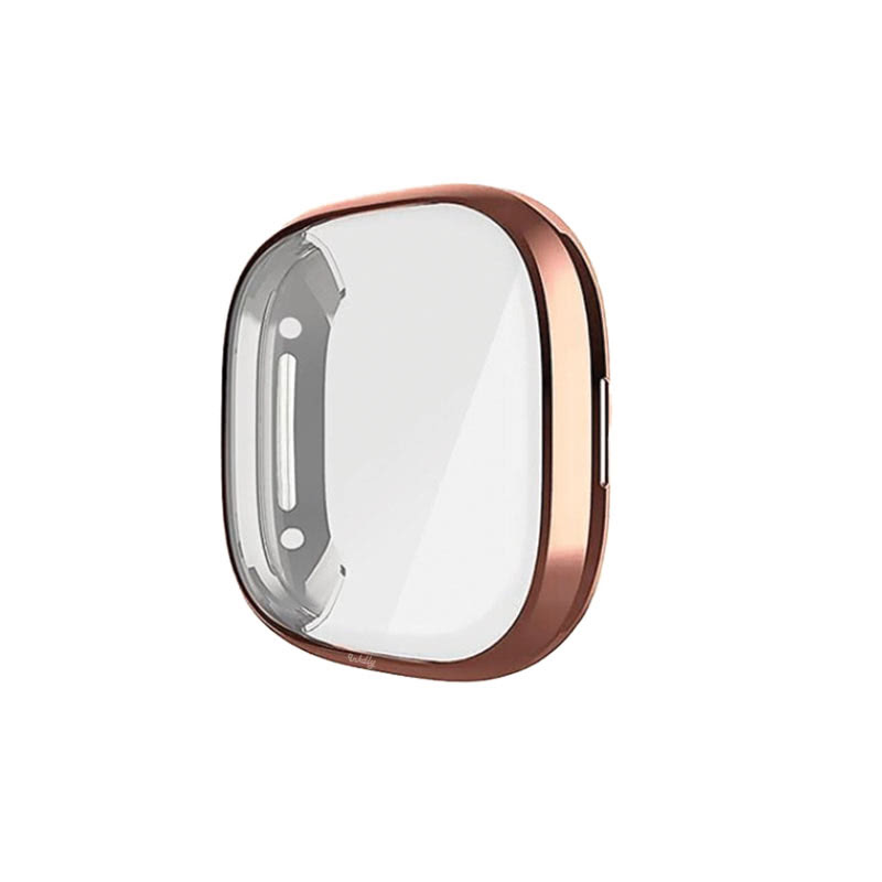 Slimfit Fitbit Versa 4 & Sense 2 Protective Case & Screen Protector Rose Gold  