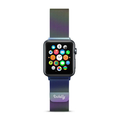 Stainless Milanese Apple Watch Band with Magnetic Lock 38MM/40MM/41MM Iridescent Mesh 