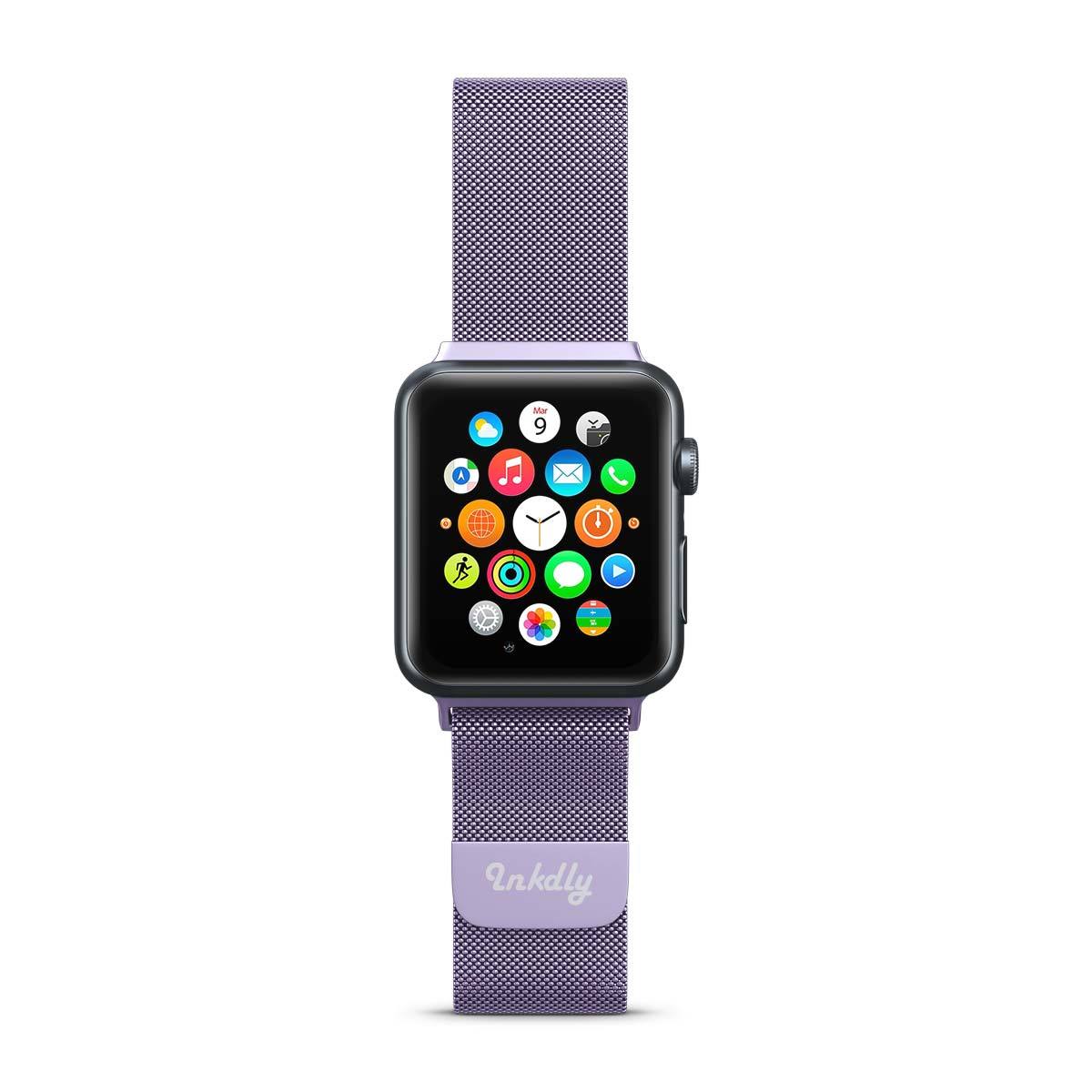 Stainless Milanese Apple Watch Band with Magnetic Lock 38MM/40MM/41MM Light Purple Mesh 
