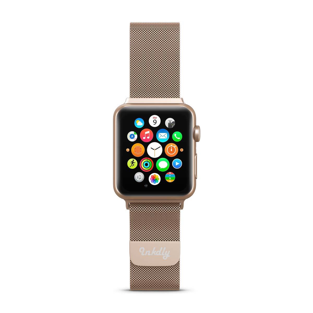 Stainless Milanese Apple Watch Band with Magnetic Lock 38MM/40MM/41MM Rose Gold Mesh 