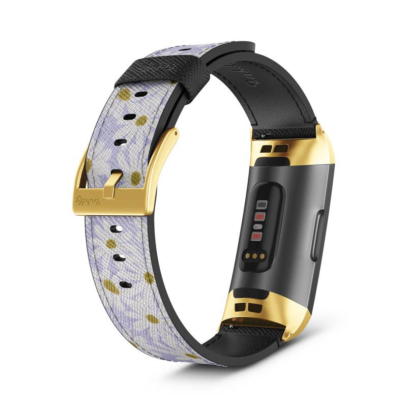 Inkdly Fitbit Charge 3 & Charge 4 Band - Daisy Fields Small Gold 