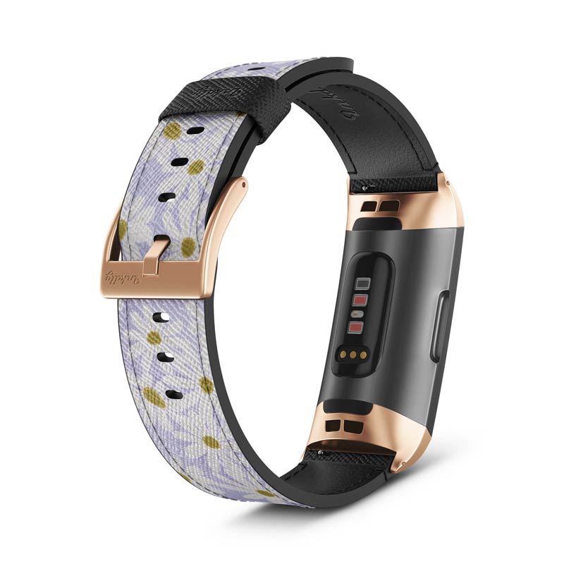 Inkdly Fitbit Charge 3 & Charge 4 Band - Daisy Fields Small Traditional Rose Gold 