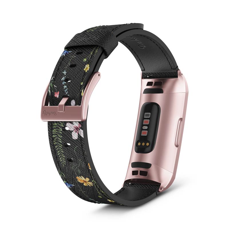Inkdly Fitbit Charge 3 & Charge 4 Band - Floral Harvest Small Special Edition Rose Gold 