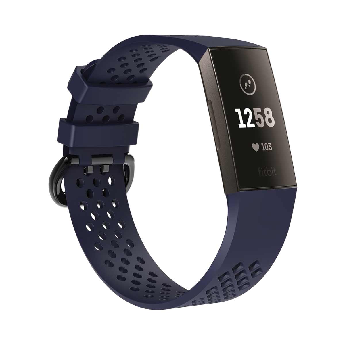 AirVent Fitbit Charge 3 & Charge 4 Bands Replacement Sports Strap Small Navy Blue 