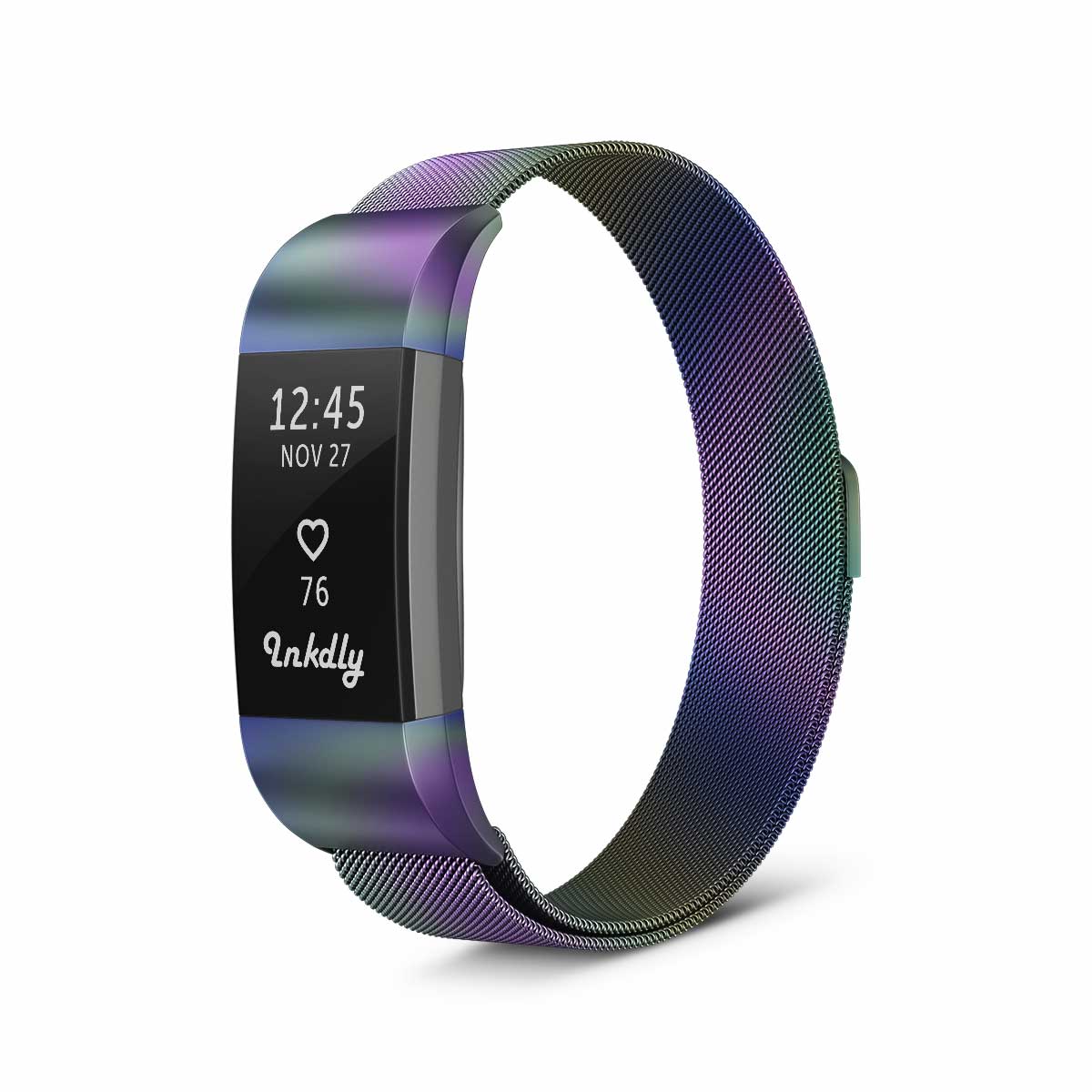 Milanese Fitbit Charge 2 Band Replacement Magnetic Lock Iridescent  