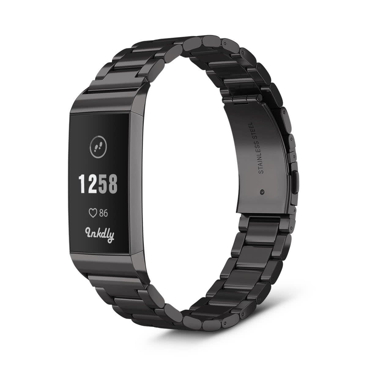 Boss Fitbit Charge 3 & Charge 4 Band Replacement Link Black Night  