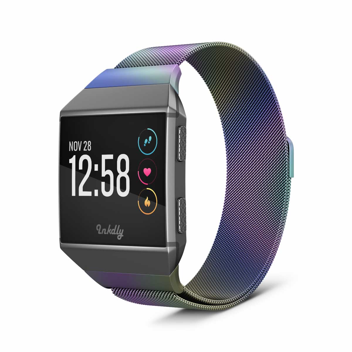 Milanese Fitbit Ionic Band Replacement Magnetic Lock Iridescent  