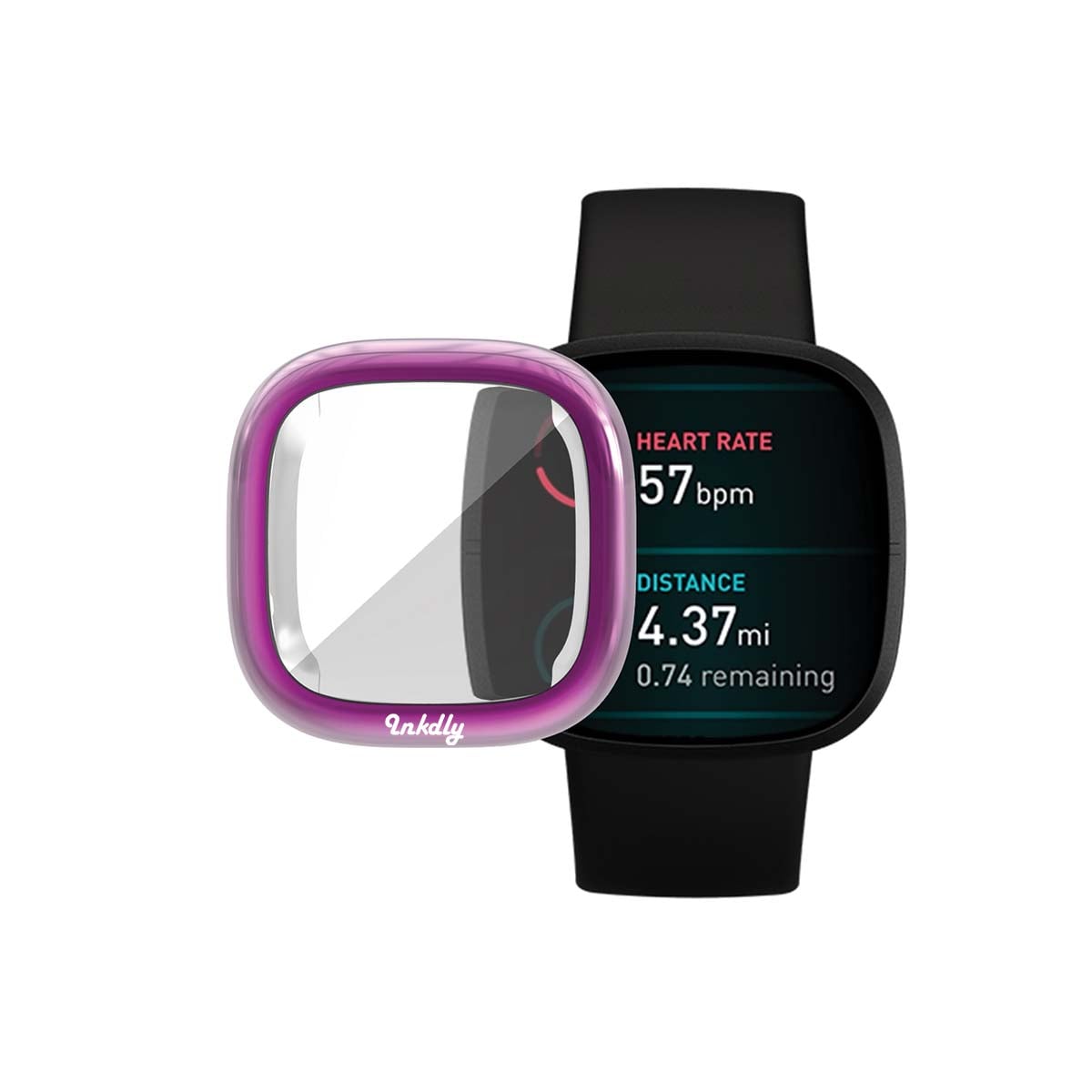 Slimfit Fitbit Versa 3 & Sense Protective Case & Screen Protector Purple  
