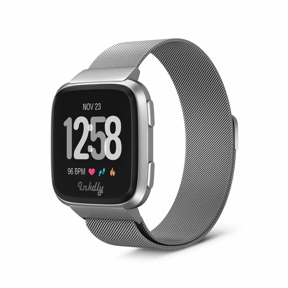 Milanese Fitbit Versa & Versa 2 Band Replacement Magnetic Lock Silver Steel  