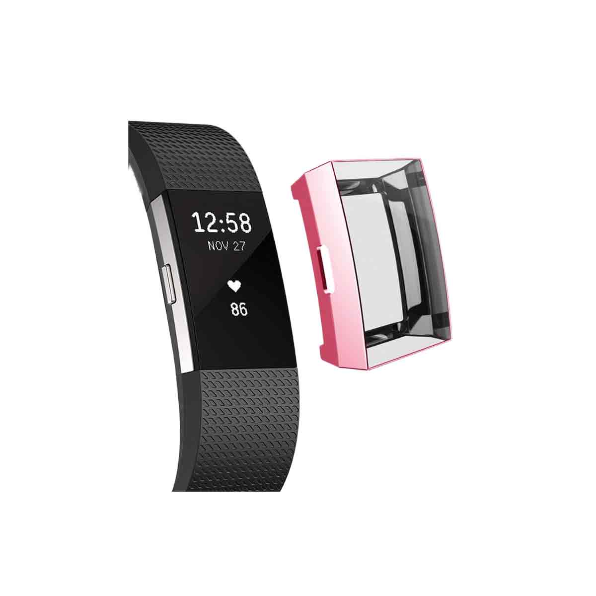 Slimfit Fitbit Charge 2 Protective Case & Screen Protector Pink  
