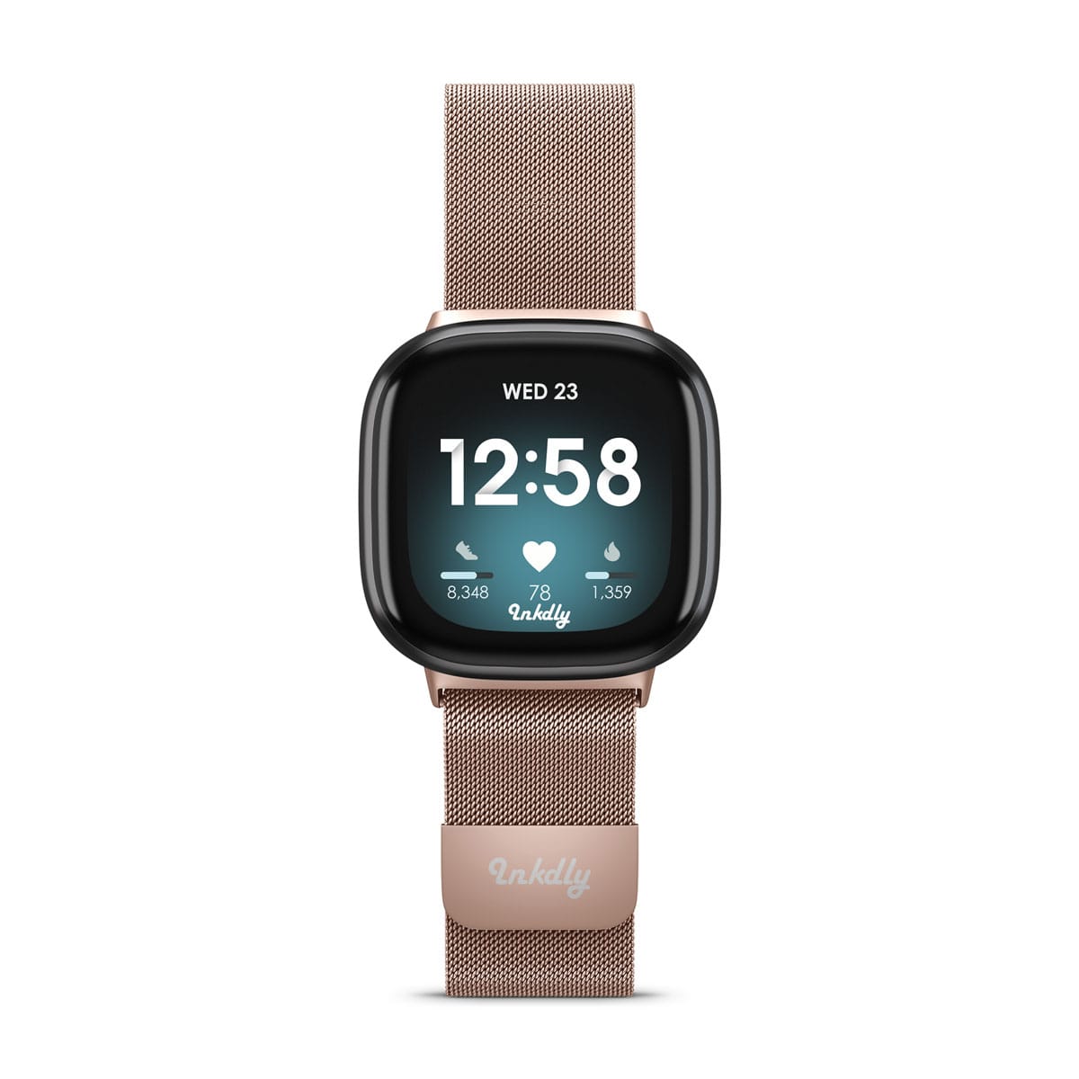 Milanese Fitbit Versa 3 & Sense Band Replacement Magnetic Lock Special Edition Rose Gold  