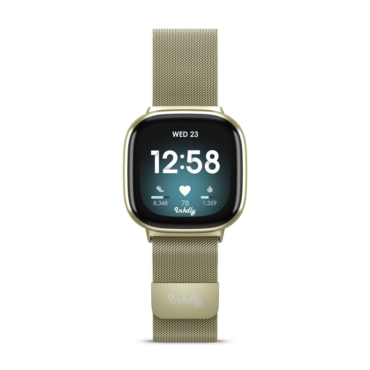 Milanese Fitbit Versa 3 & Sense Band Replacement Magnetic Lock Soft Gold  