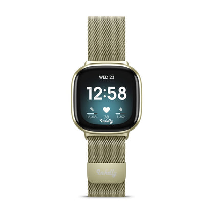 Milanese Fitbit Versa 3 & Sense Band Replacement Magnetic Lock Soft Gold  