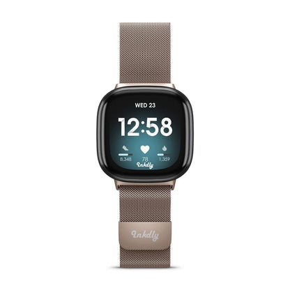 Milanese Fitbit Versa 3 & Sense Band Replacement Magnetic Lock Traditional Rose Gold  
