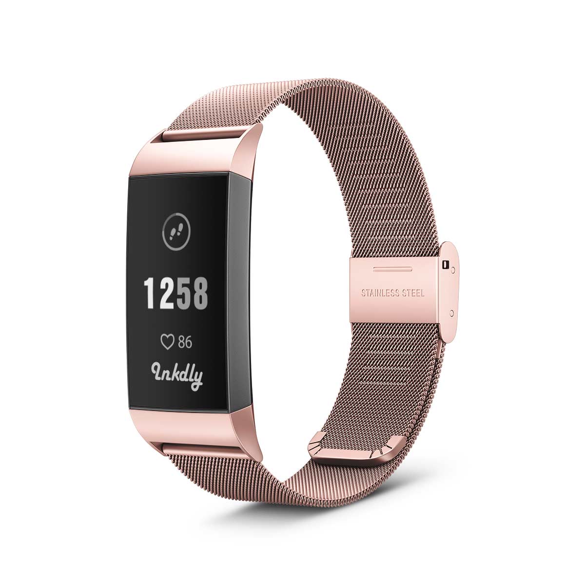 Milanese Fitbit Charge 3 & Charge 4 Band Replacement Quick Release Special Edition Rose Gold  