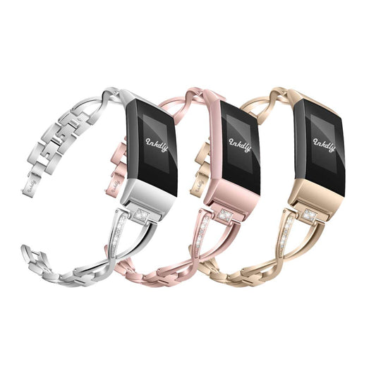 Luxe Fitbit Charge 3 & Charge 4 Band Stainless Bangle   