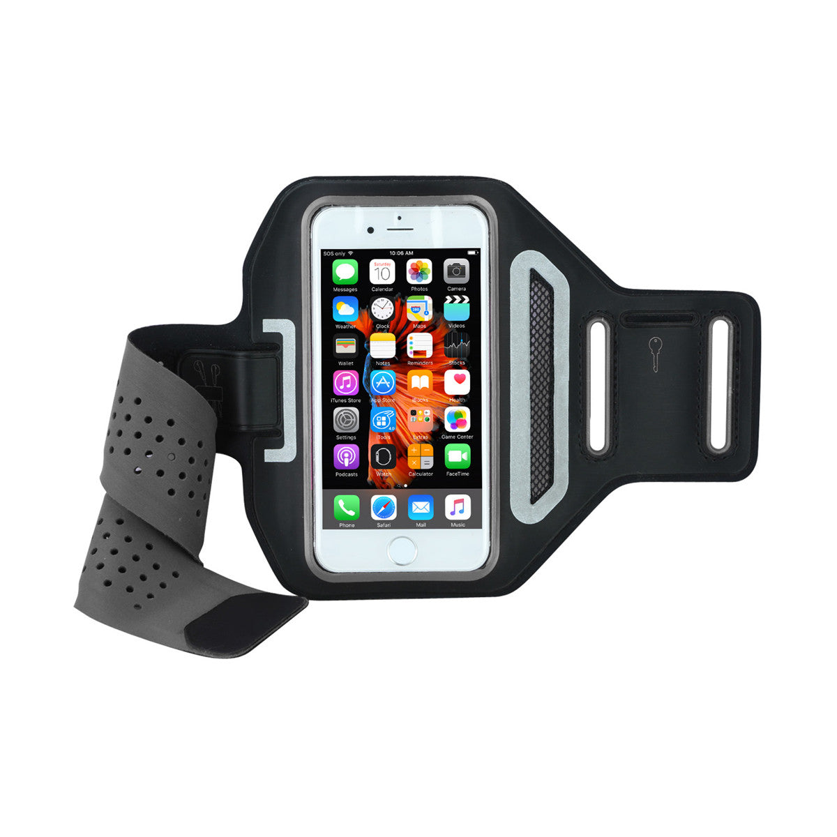 Mobile Mob Airvent Gym Running Armband For Apple iPhone X 8 7 6S 6 SE 5S (Upto 4.7") Black  