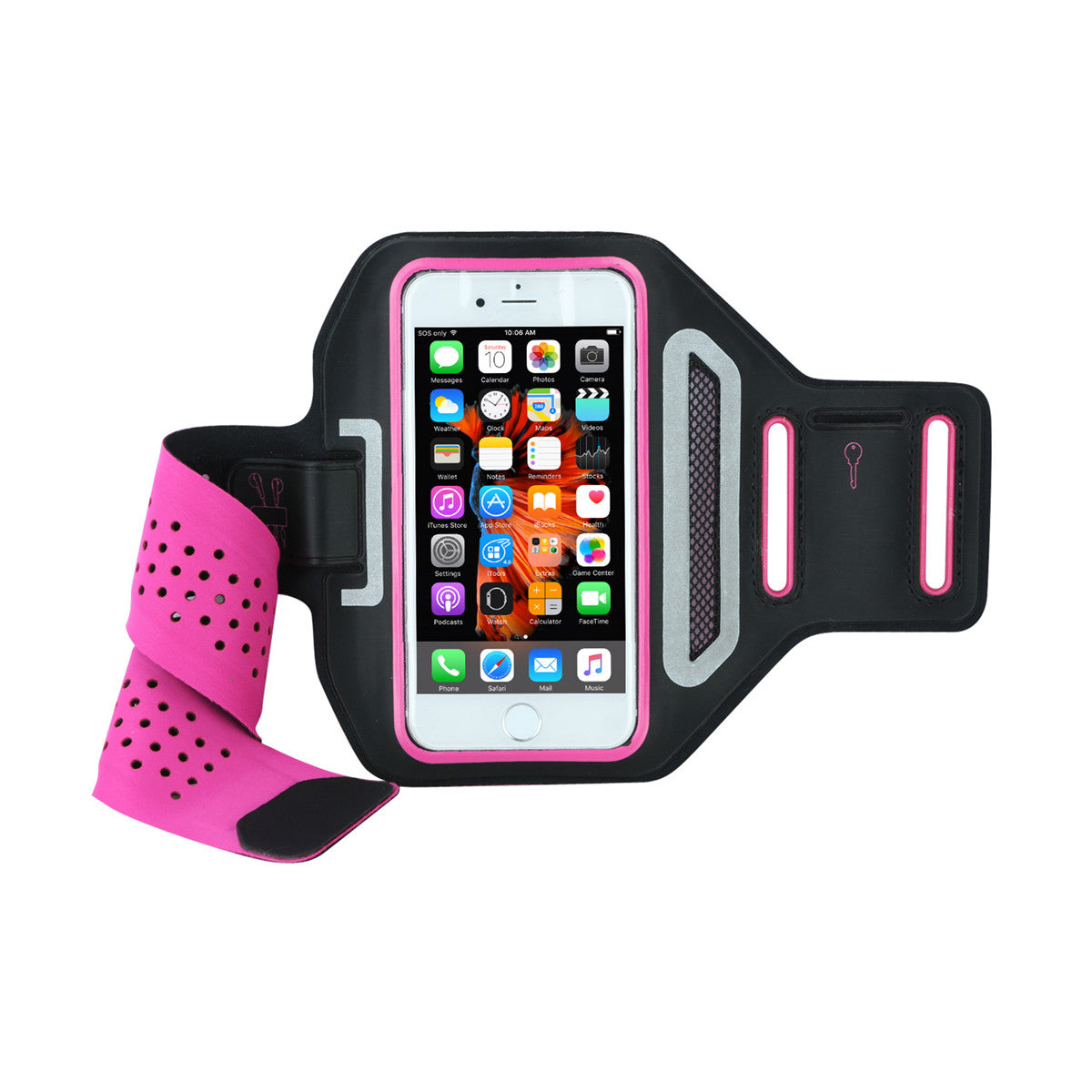 Mobile Mob Vented Gym Running Armband For Samsung Galaxy S7 / Edge Hot Pink  