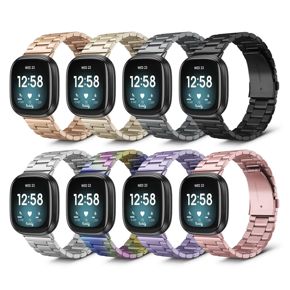 Boss Fitbit Versa 3 & Sense Band Replacement Stainless Link   
