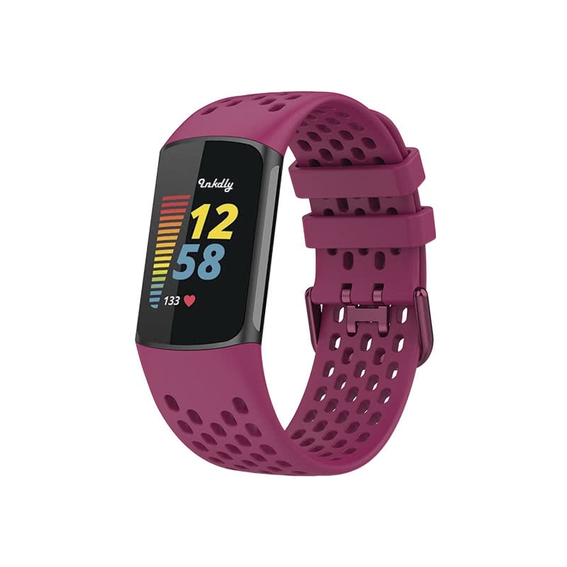 AirVent Fitbit Charge 5 Bands Replacement Sports Strap Wine Red  
