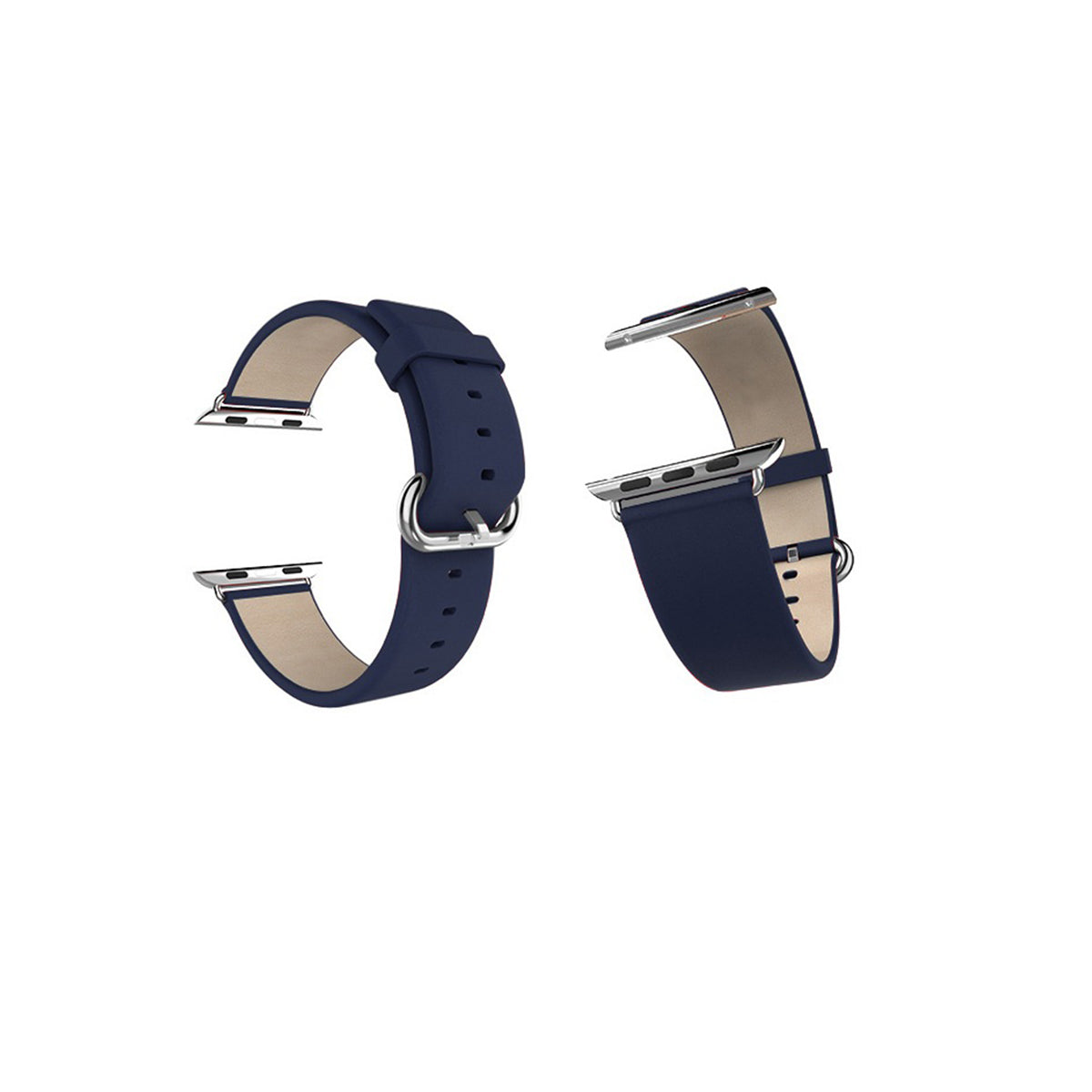 Classic Leather Apple Watch Bands Replacement Strap 42MM/44MM/45MM Navy 