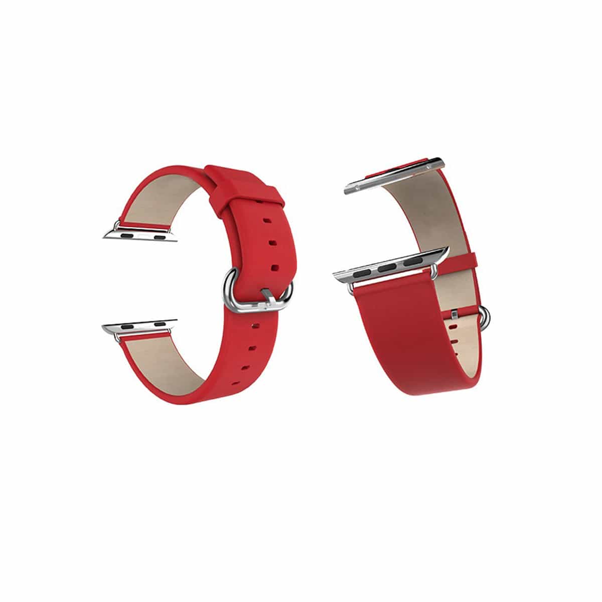 Classic Leather Apple Watch Bands Replacement Strap 38MM/40MM/41MM Red 