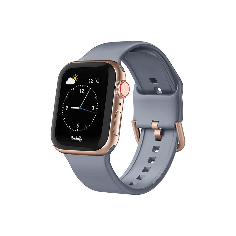 Sport Apple Watch Bands with Rose Gold Buckle 42mm/44mm/45mm Bluish Grey 