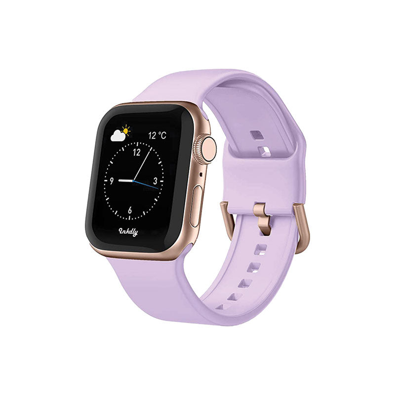 Sport Apple Watch Bands with Rose Gold Buckle 42mm/44mm/45mm Lavender 