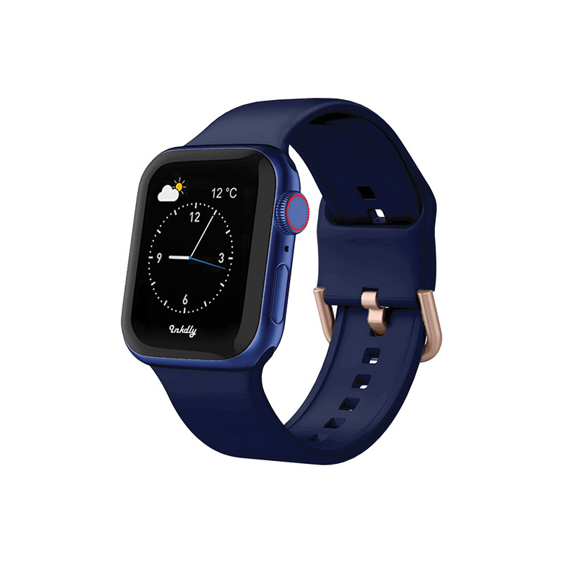 Sport Apple Watch Bands with Rose Gold Buckle 42mm/44mm/45mm Midnight Blue 