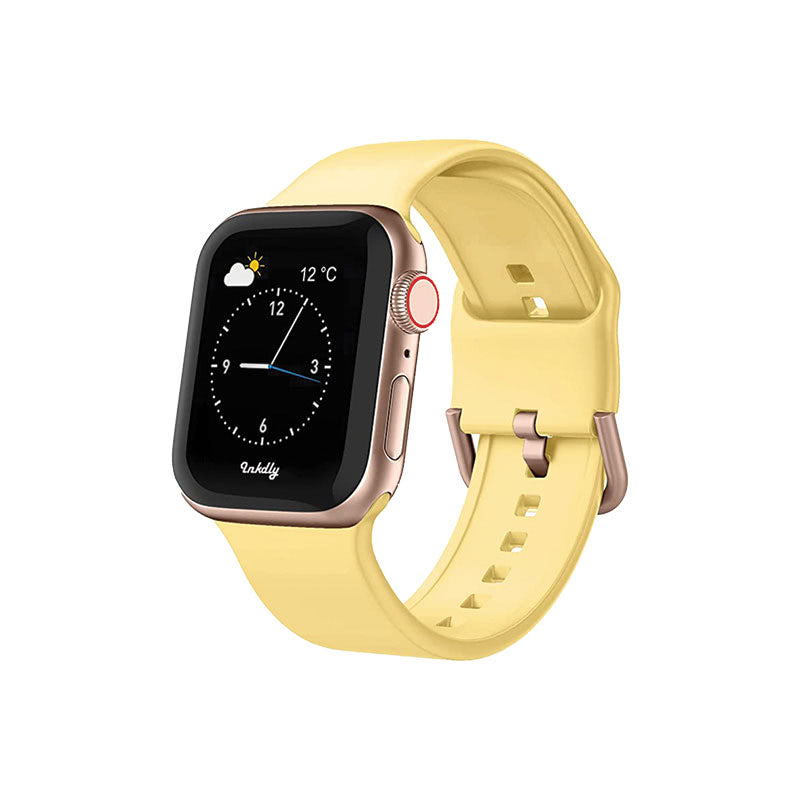 Sport Apple Watch Bands with Rose Gold Buckle 42mm/44mm/45mm Mango Yellow 