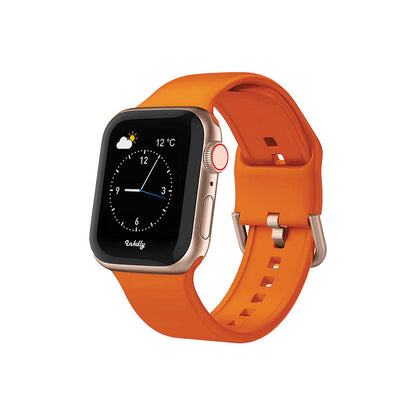 Sport Apple Watch Bands with Rose Gold Buckle 42mm/44mm/45mm Orange 