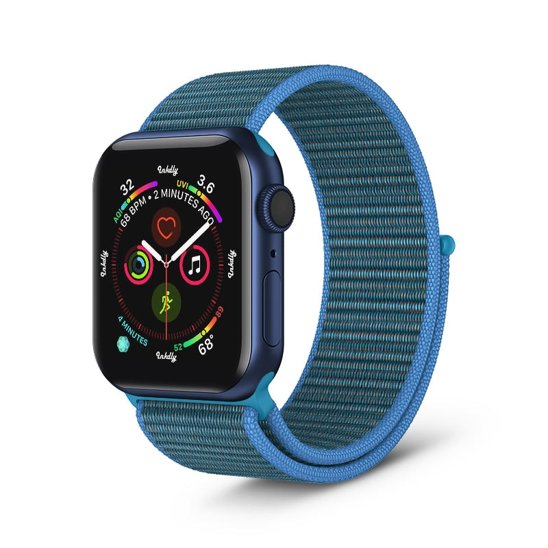 Apple Watch Sports Loop Band Replacement Strap 38MM/40MM/41MM Chrysanthemum Blue 