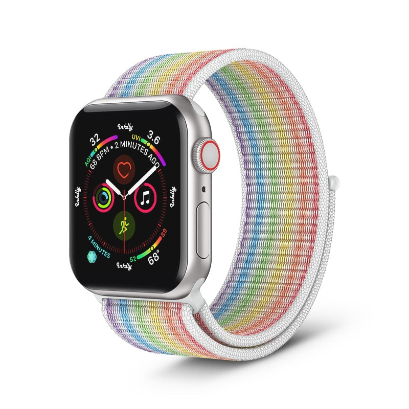 Apple Watch Sports Loop Band Replacement Strap 38MM/40MM/41MM Pastel Rainbow 