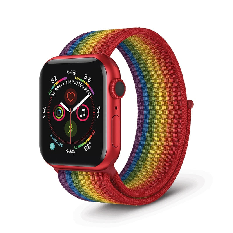 Apple Watch Sports Loop Band Replacement Strap 38MM/40MM/41MM Rainbow 