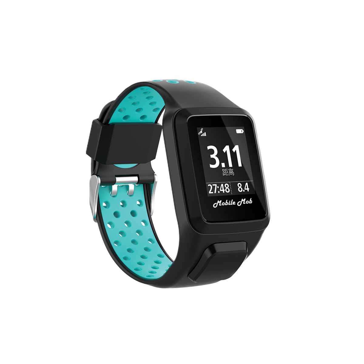 Airvent TomTom Runner 2 & 3 Bands Replacement Straps Black + Teal Vents  