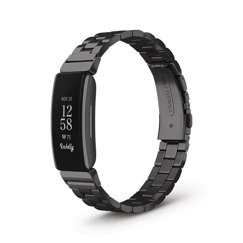 Boss Fitbit Inspire 2 Band Replacement Stainless Link Black Night  