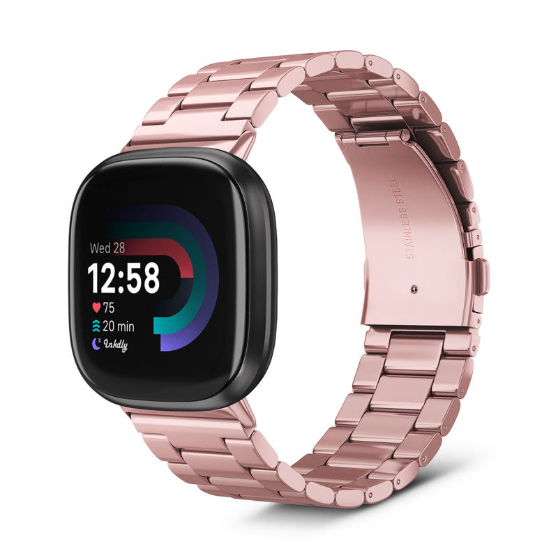 Boss Fitbit Versa 4 & Sense 2 Band Replacement Stainless Link Special Edition Rose Gold  