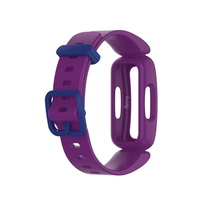 Fitbit Ace 3 Bands Replacement Straps with Buckle (Kids size) Grape Purple + Dark Blue Buckle  