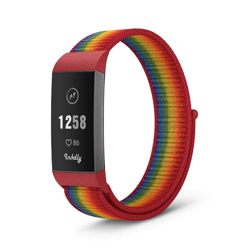 Sports Loop Fitbit Charge 3 & Charge 4 Band Replacement Strap Rainbow  