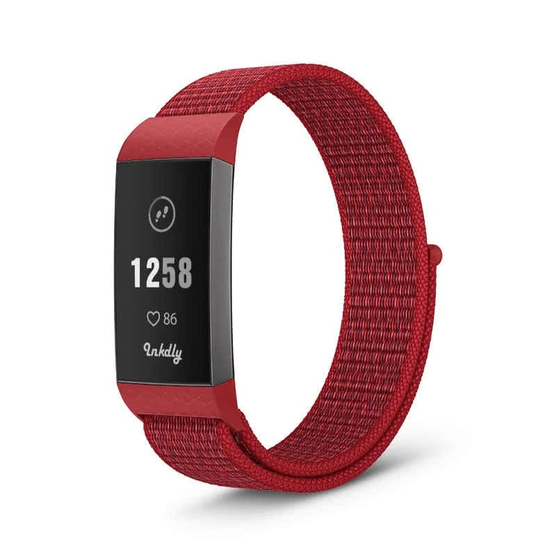 Sports Loop Fitbit Charge 3 & Charge 4 Band Replacement Strap Red  