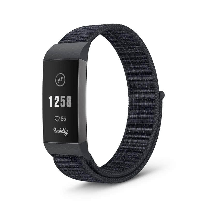 Sports Loop Fitbit Charge 3 & Charge 4 Band Replacement Strap Reflective Black  
