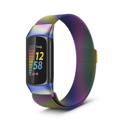 Milanese Fitbit Charge 5 Band Replacement Magnetic Lock Iridescent  